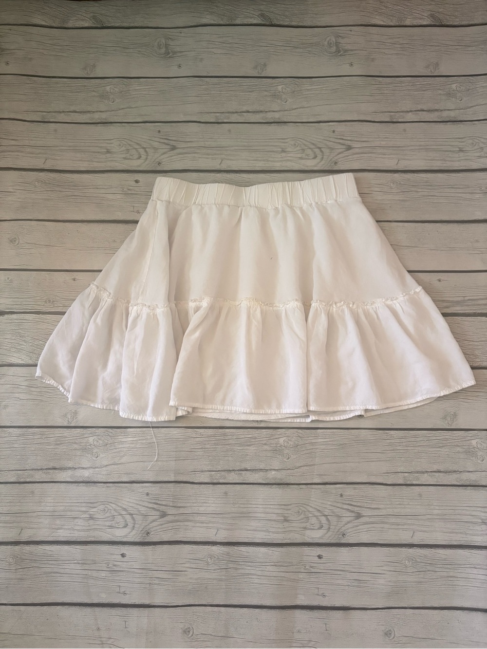 SHEIN White Tiered Ruffle Mini Skirt